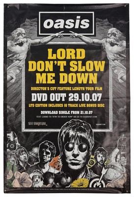 Lot 376 - OASIS - ORIGINAL PROMO BILLBOARD POSTER FOR 'LORD DON'T SLOW ME DOWN'