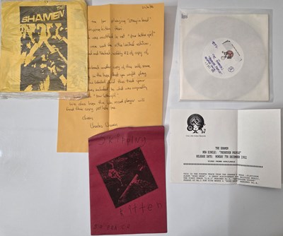 Lot 29 - THE SHAMEN - 7" SINGLES PACK WITH W/L'S, PROMO SHEETS, WRITTEN LETTERS, FLYERS ETC.