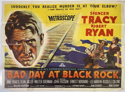 Lot 132 - BAD DAY AT BLACK ROCK (1955) - ORIGINAL UK QUAD POSTER.