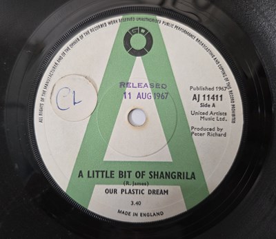 Lot 110 - OUR PLASTIC DREAM - A LITTLE BIT OF SHANGRILA 7" (DEMO - AJ 11411)