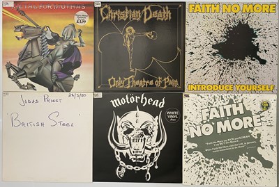 Lot 56 - METAL & HEAVY ROCK LPS WITH PRESS KITS, PROMOS OF MOTORHEAD, FAITH NO MORE + MORE!