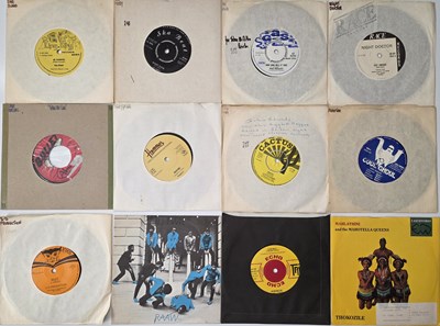 Lot 268 - REGGAE, ROOTS, DUB 7" SINGLES - ONE BLOOD, LEE PERRY WITH BRITISH ARTISTS + PROMOS