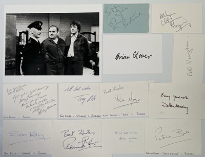 Lot 103 - BRITISH COMEDY - PORRIDGE - COLLECTION OF 13 CAST SIGNED PAGES.