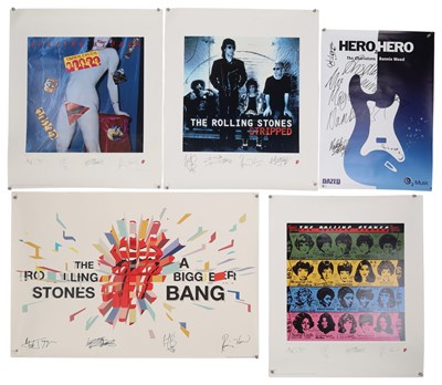 Lot 283 - THE ROLLING STONES - POSTER COLLECTION INC RONNIE WOOD SIGNED.