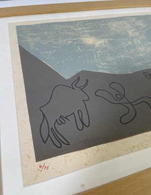 Lot 37 - PABLO PICASSO - LIMITED EDITION VINTAGE PRINT 'BACCHANAL WITH BULL'.