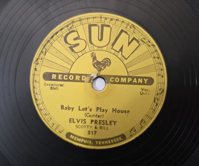Lot 100 - ELVIS PRESLEY - 'BABY LET'S PLAY HOUSE' 78 SHELLAC - USA 1955 SUN RECORDS