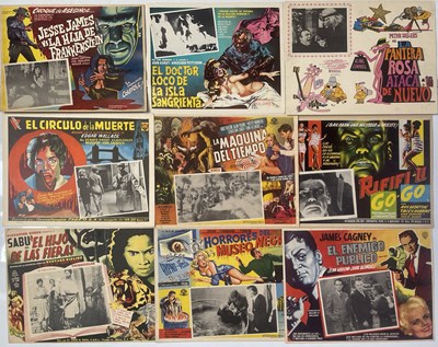 Lot 216 - HORROR / SCI FI / EXPLOITATION - VINTAGE ORIGINAL MEXICAN LOBBY CARDS.