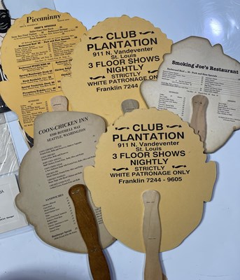 Lot 46 - AFRICAN-AMERICAN/SOCIAL/SEGREGATION HISTORY - 1950S JAZZ AND CABARET CLUBS - MENUS AND MEMORABILIA.