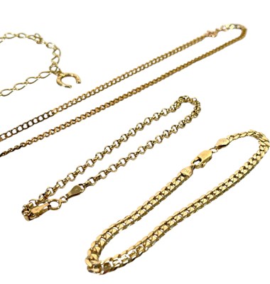 Lot 10 - GOLD JEWELLERY - BRACELETS AND NECKLACE - 17.5G.