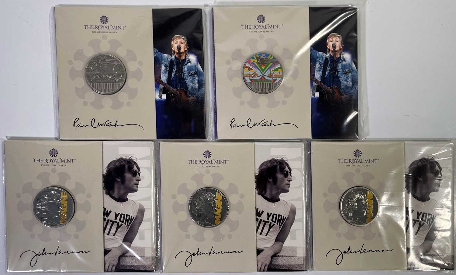 Lot 23 - UK £5 COINS PAUL MCCARTNEY / JOHN LENNON.