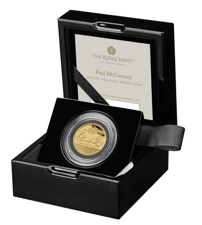 Lot 30 - ROYAL MINT - PAUL MCCARTNEY LIMITED EDITION 1/4 OZ GOLD PROOF COIN.