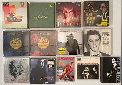 Lot 372 - 50'S AND 60'S ROCK & ROLL, POP BOXSETS OF 7" AND CDS - ELVIS, JOHNNY HALLADAY, CASH