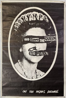 Lot 467 - SEX PISTOLS - ORIGINAL FRENCH 'GOD SAVE THE QUEEN' POSTER.