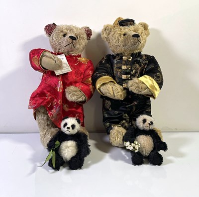 Lot 74 - WHITTLE-LE-WOODS BEARS - MEI YING, MAHJONG, AND TWO SMALL PANDA BEARS