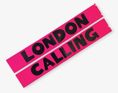 Lot 406 - THE CLASH - ORIGINAL LONDON CALLING SHOP DISPLAY BANNERS.
