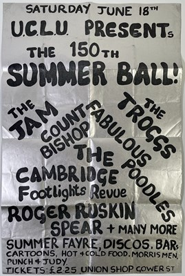 Lot 359 - THE JAM - RARE ORIGINAL CONCERT POSTER FOR 1977 UCLU SUMMER BALL.