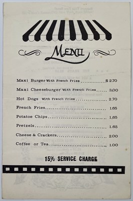 Lot 368 - MAX'S KANSAS CITY - ORIGINAL MENU CARD C 1978.