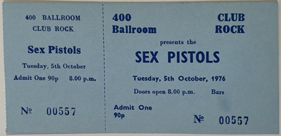 Lot 449 - SEX PISTOLS - UNUSED 400 BALLROOM TORQUAY TICKET.