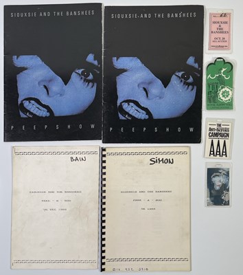 Lot 373 - SIOUXSIE AND THE BANSHEES - ITINERARIES AND AAA PASSES.