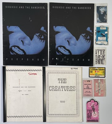 Lot 374 - SIOUXSIE AND THE BANSHEES - ITINERARIES AND TOUR MEMORABILIA.