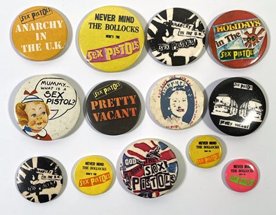 Lot 451 - SEX PISTOLS - ORIGINAL VINTAGE BADGE COLLECTION.
