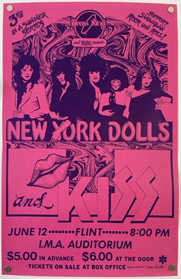 Lot 303 - NEW YORK DOLLS - CONCERT POSTER WITH KISS, 1974.