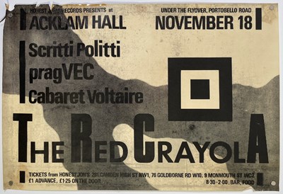 Lot 304 - PRAG VEC / CABARET VOLTAIRE ETC - ORIGINAL ACKLAM HALL CONCERT POSTER.