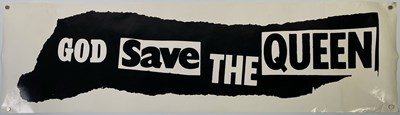 Lot 470 - SEX PISTOLS - ORIGINAL GOD SAVE THE QUEEN BANNER POSTER.