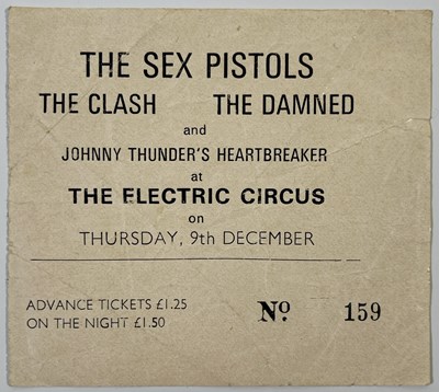 Lot 474 - SEX PISTOLS - ELECTRIC CIRCUS MANCHESTER TICKET STUB.
