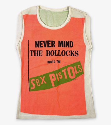 Lot 475 - SEX PISTOLS - ORIGINAL 'NEVER MIND THE BOLLOCKS' PROMOTIONAL T-SHIRT.