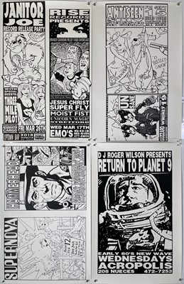 Lot 306 - FRANK KOZIK - US WEST COAST PUNK - BLACKLINE POSTER PRINTS.
