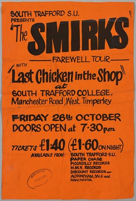 Lot 312 - THE SMIRKS - ORIGINAL 1979 FAREWELL TOUR CONCERT POSTER.