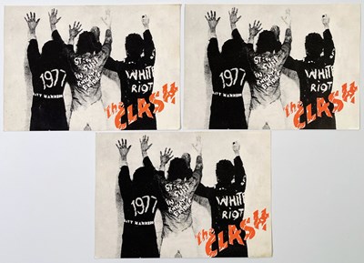 Lot 414 - THE CLASH -WHITE RIOT PROMOTIONAL CARDS.