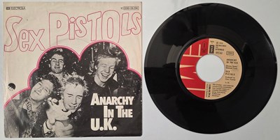 Lot 218 - SEX PISTOLS - ANARCHY IN THE UK C/W I WANNA BE ME (ORIGINAL GERMAN PICTURE SLEEVE COPY - EMI 1C 006-06294)
