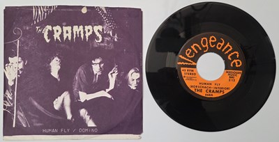 Lot 225 - THE CRAMPS - HUMAN FLY / DOMINO (ORIGINAL GLOW IN THE DARK SLEEVE / VENGEANCE 668)