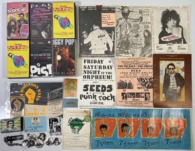 Lot 384 - PUNK MEMORABILIA - HANDBILLS / BADGES AND MORE.