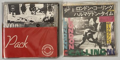 Lot 114 - THE CLASH SINGLES PACK IRISH EXCLUSIVE AND 'LONDON CALLING' JAPANESE PRESS.