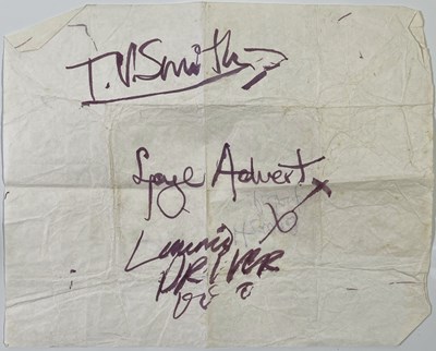 Lot 343 - THE ADVERTS - FULL SET OF AUTOGRAPHS.