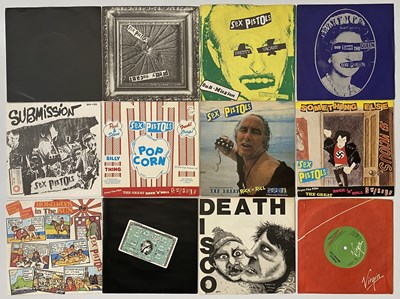 Lot 129 - SEX PISTOLS & PIL 7" SINGLES PACK - EARLY AND ORIGINAL PRESSINGS