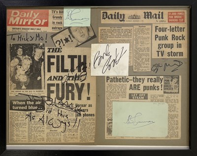 Lot 486 - SEX PISTOLS - SIGNED 'BILL GRUNDY' DISPLAY.