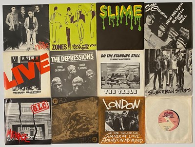 Lot 188 - CLASSIC PUNK ROCK 7" COLLECTION - THE MIRRORS, ZONES, SLIME, THE DEPRESSION + MORE