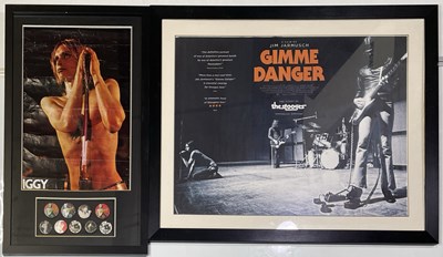 Lot 386 - IGGY POP - FRAMED POSTERS AND BADGES.