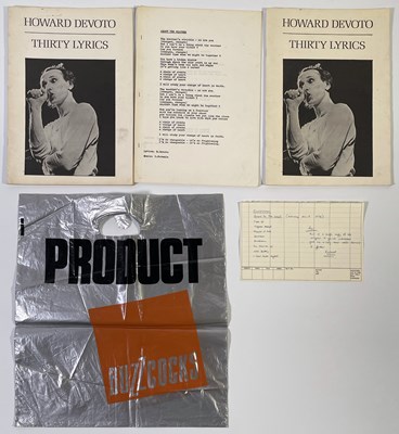 Lot 392 - BUZZCOCKS - MEMORABILIA INC LYRICS / BOOKS / ZINES / SHOPPING BAG.