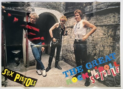 Lot 492 - SEX PISTOLS - RARE JAPANESE ISSUED 'GREAT ROCK N ROLL SWINDLE' PROMO POSTER.