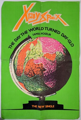Lot 318 - X-RAY SPEX - THE DAY THE WORLD TURNED DAY-GLO - ORIGINAL VIRGIN PROMO POSTER.
