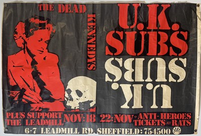 Lot 322 - UK SUBS - DEAD KENNEDYS - ORIGINAL 1982 CONCERT POSTER.