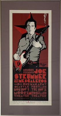 Lot 426 - THE CLASH - JOE STRUMMER AND THE MESCALEROS - SIGNED LIMITED EDITION POSTER.