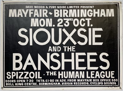 Lot 323 - SIOUXSIE AND THE BANSHEES - ORIGINAL BIRMINGHAM CONCERT POSTER.