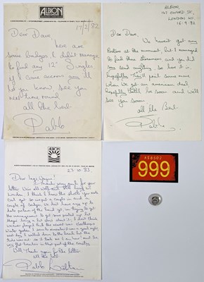 Lot 395 - 999 - PABLO LABRITAIN HANDWRITTEN LETTERS.