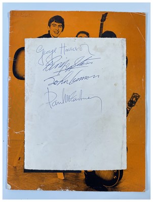 Lot 305 - THE BEATLES - PHOTOGRAPH SIGNED BY PAUL, RINGO AND GEORGE.